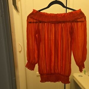 Women's Off-Shoulder Red Top